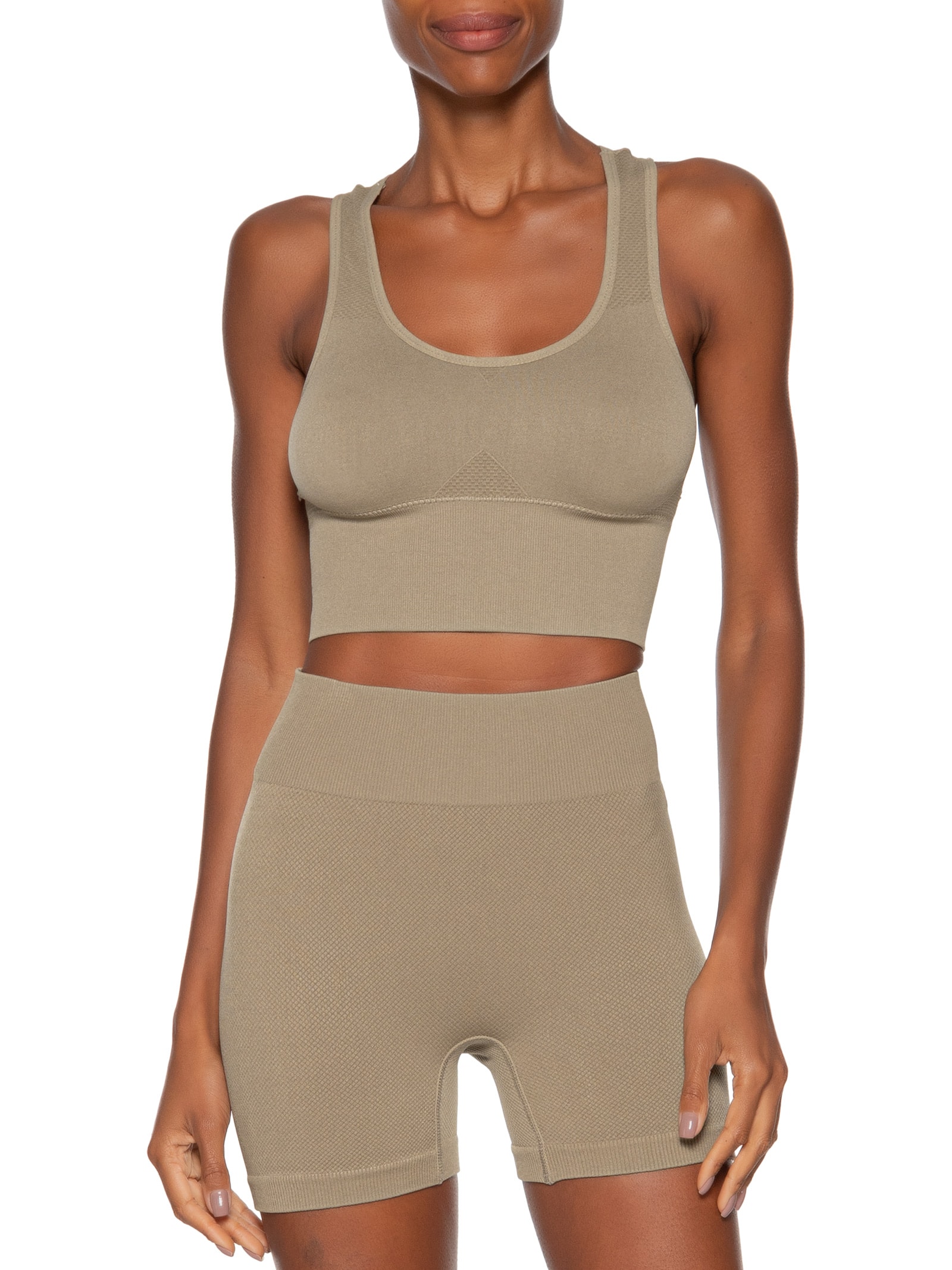 Top Feminino Fitness Com Bojo Removível Bege Basiq