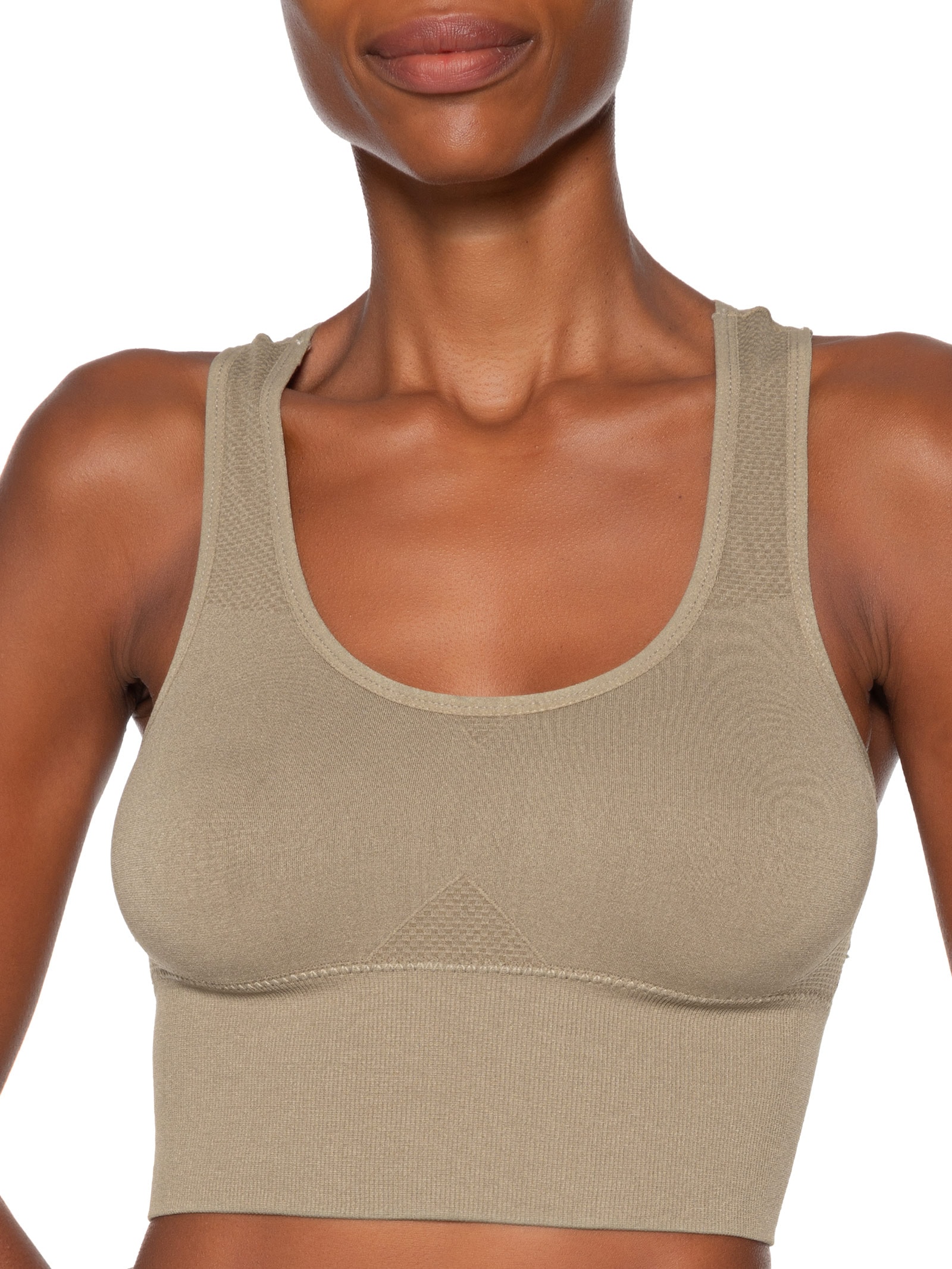 Top Feminino Fitness Com Bojo Removível Bege Basiq