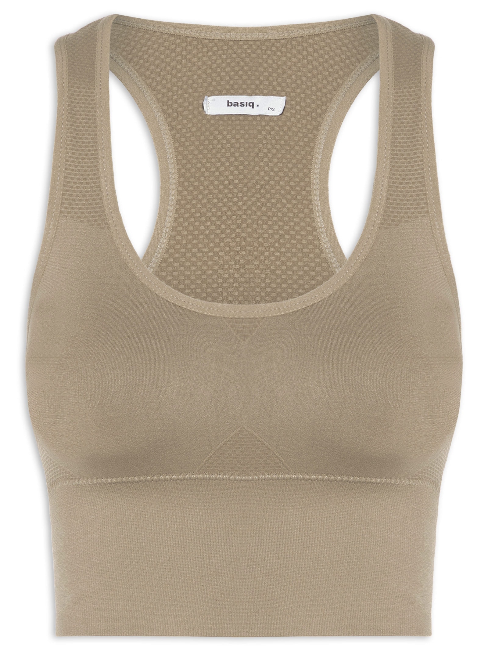 Top Feminino Fitness Com Bojo Removível Bege Basiq