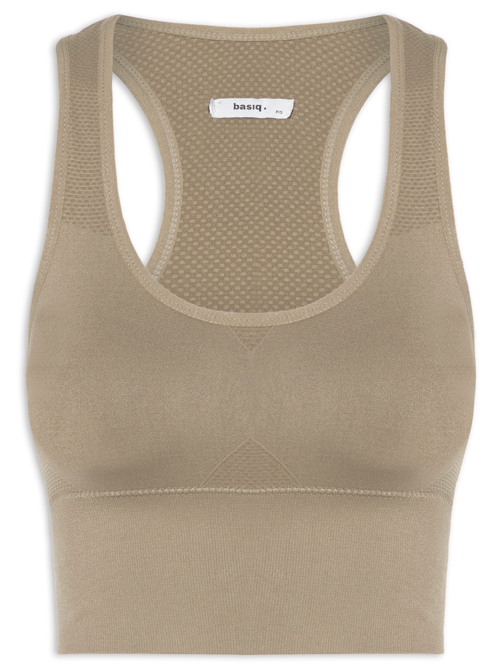 Top Feminino Fitness Com Bojo Removível Bege Basiq