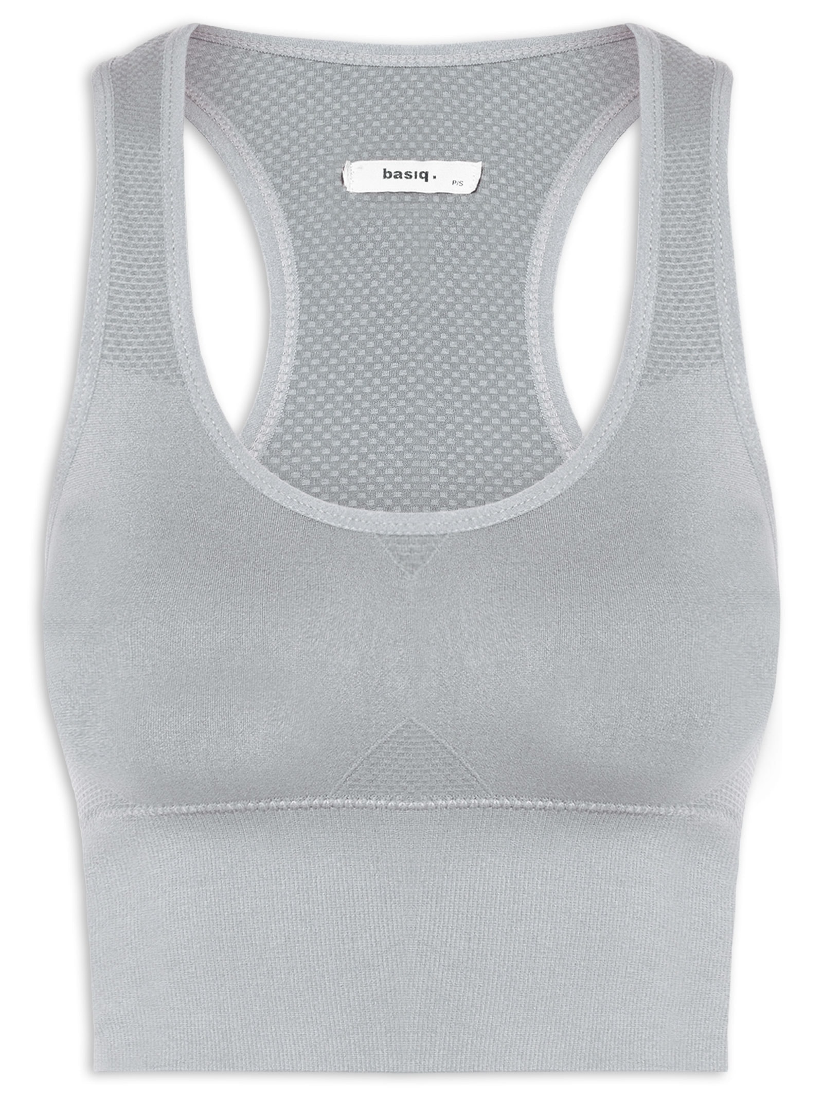 Top Feminino Fitness Com Bojo Removível Cinza Basiq
