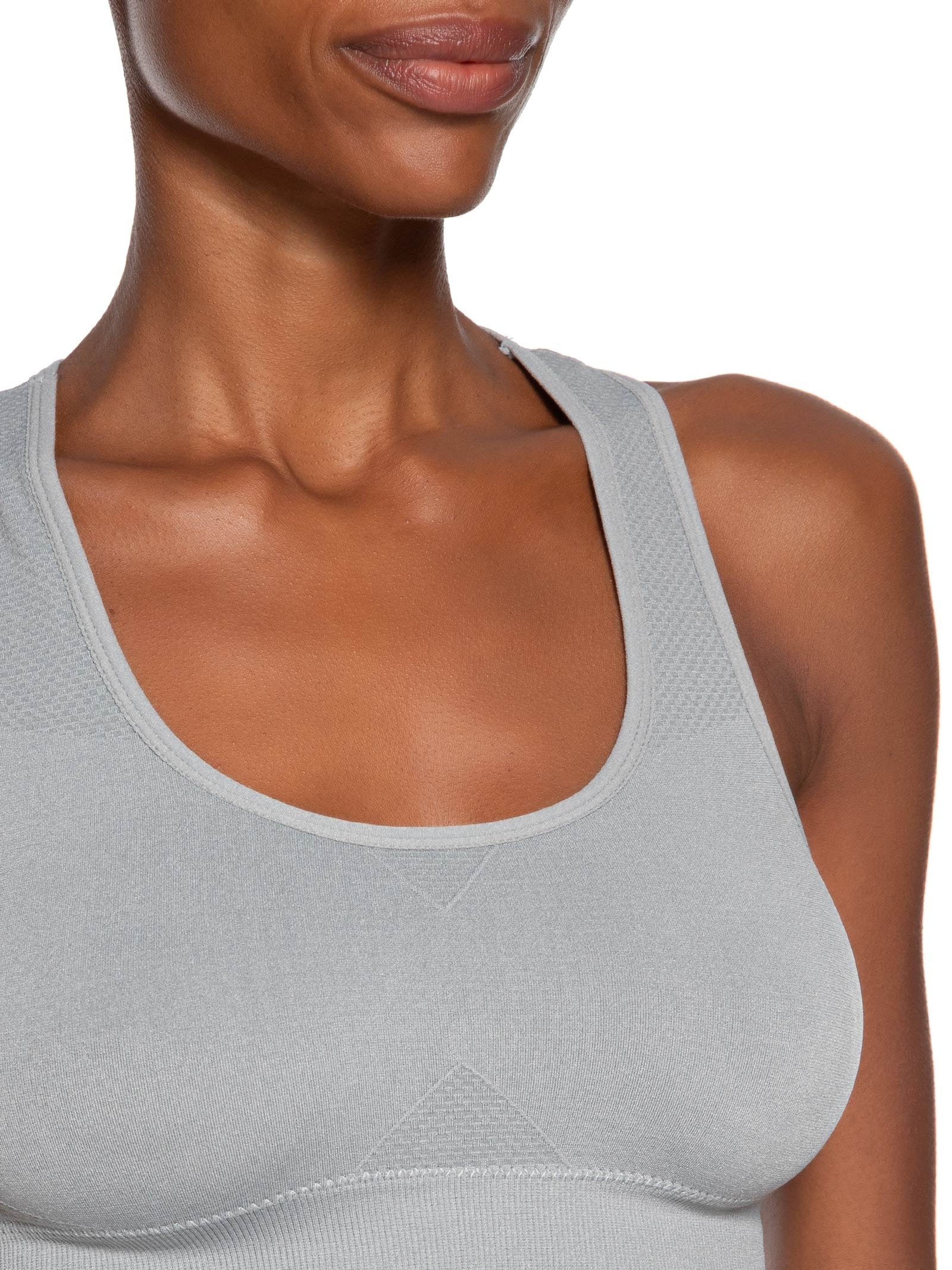 Top Feminino Fitness Com Bojo Removível Cinza Basiq