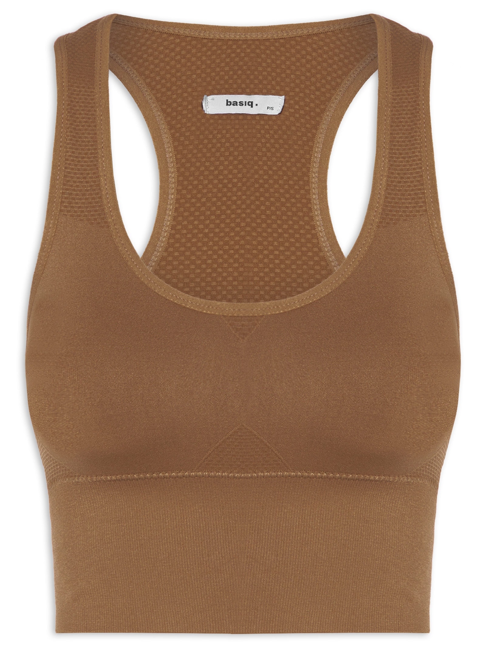 Top Feminino Fitness Com Bojo Removível Marrom Basiq