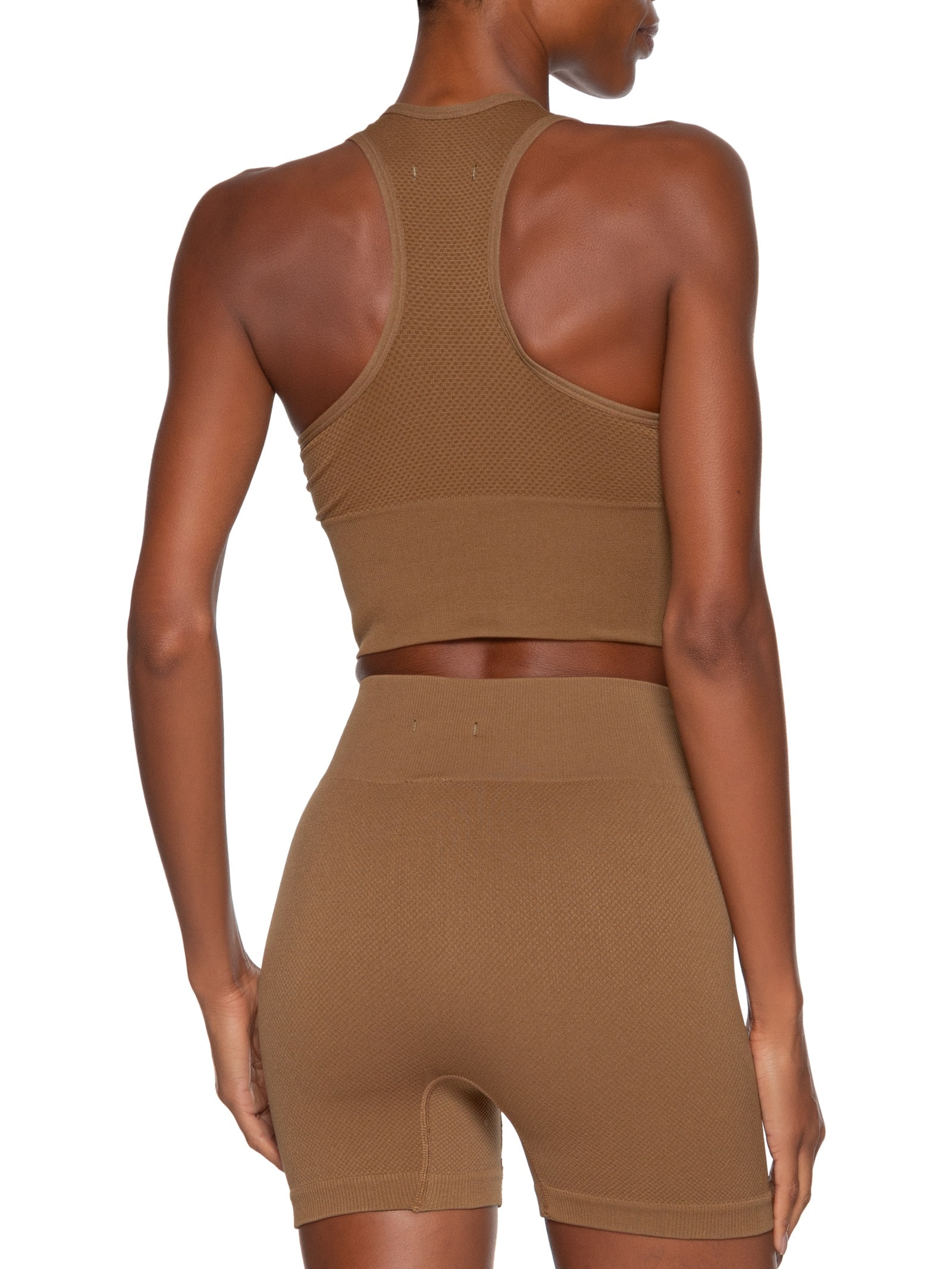 Top Feminino Fitness Com Bojo Removível Marrom Basiq