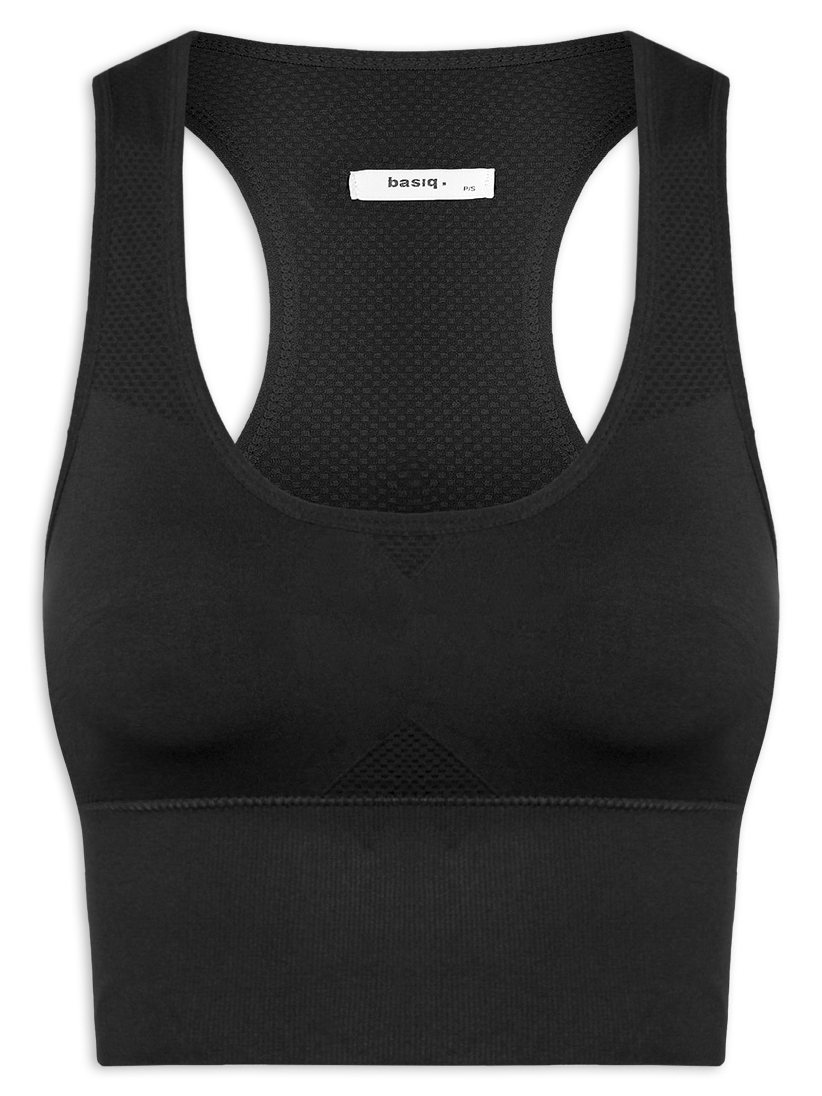 Top Feminino Fitness Com Bojo Removível Preto Basiq