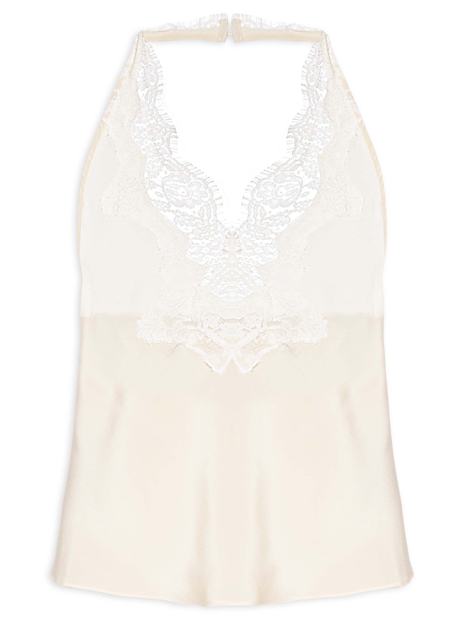 Top Feminino Frente Única Renda Bege Animale