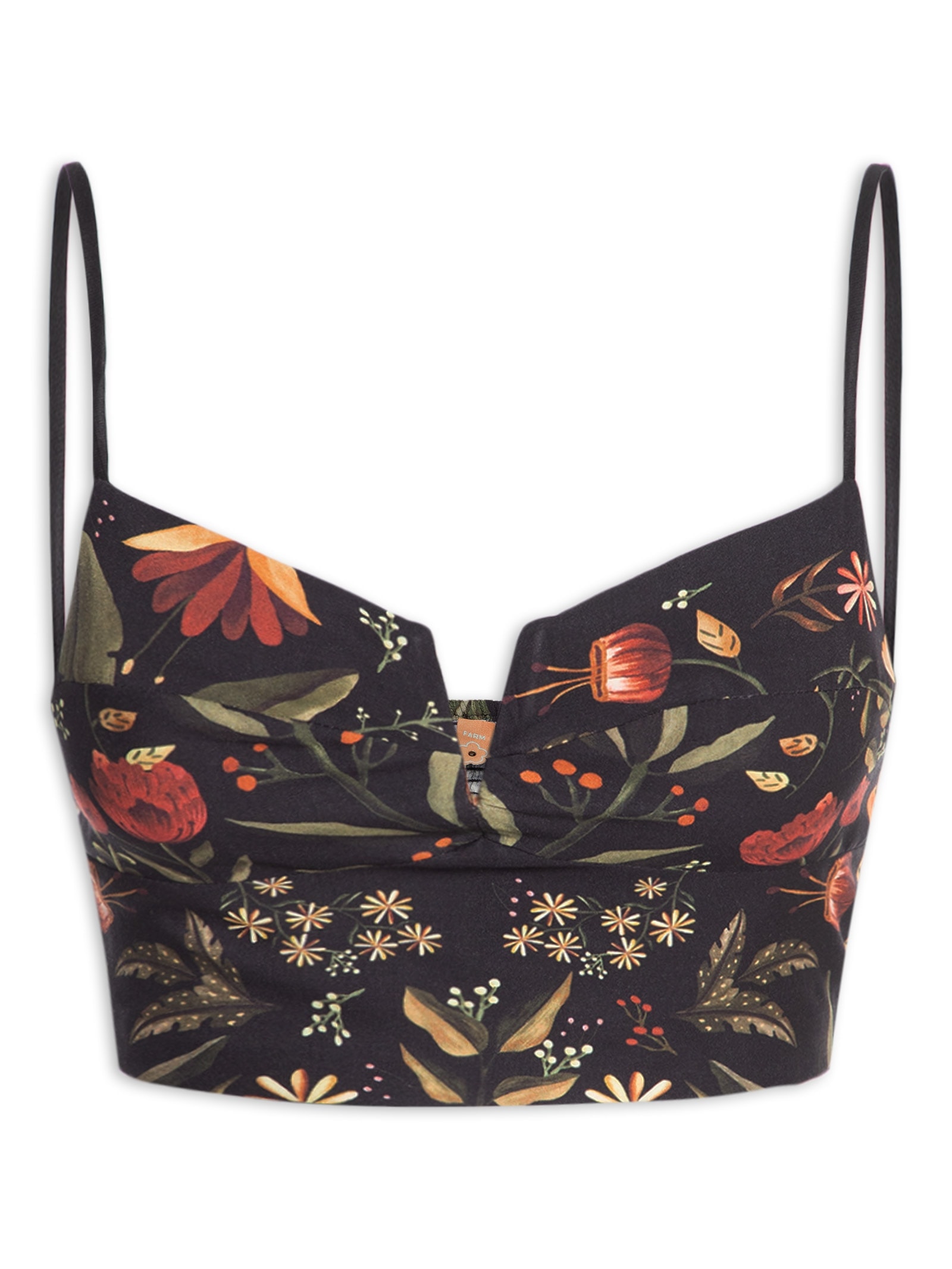 Top Feminino Inverno Tropical Preto Farm