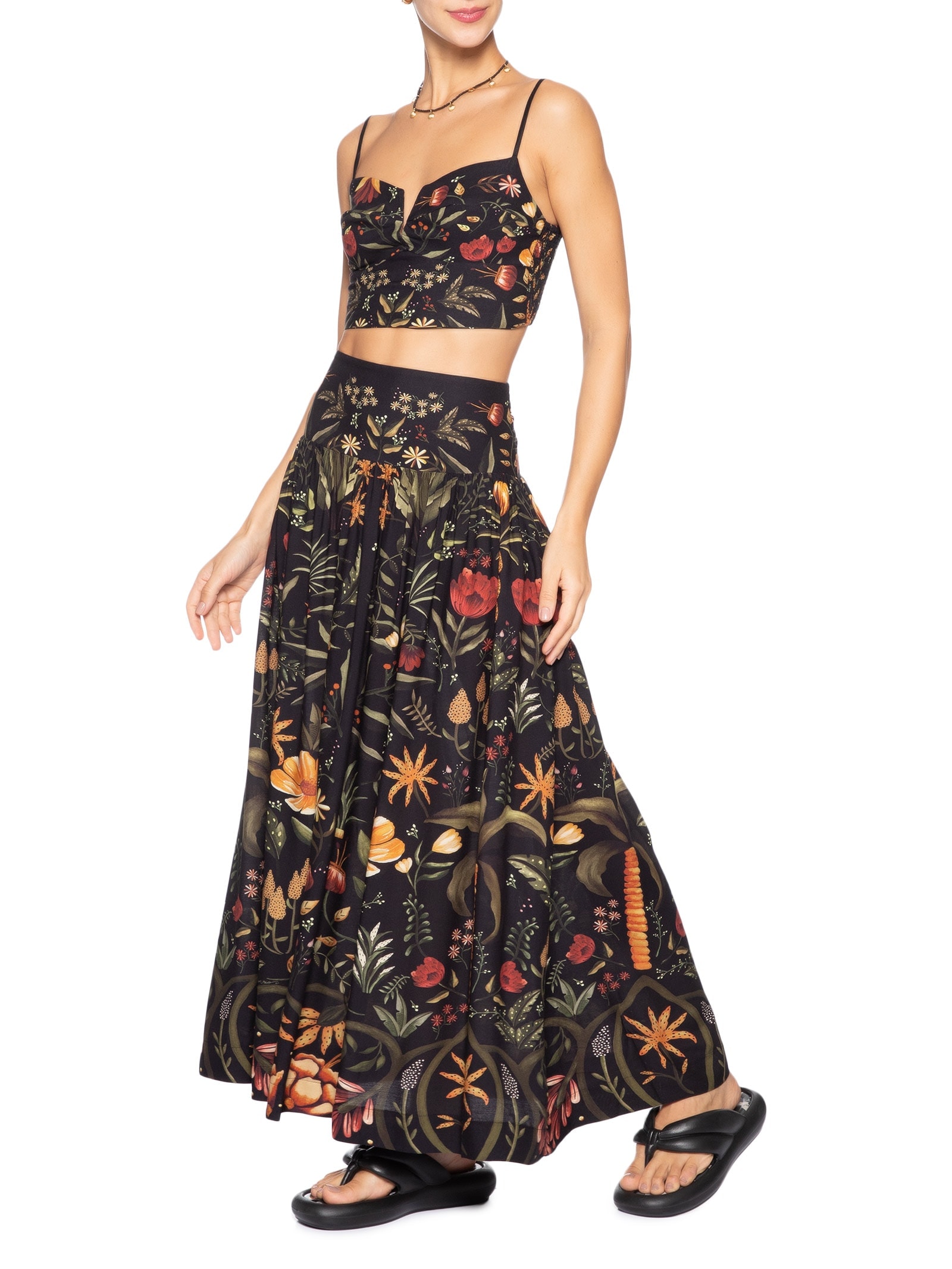 Top Feminino Inverno Tropical Preto Farm