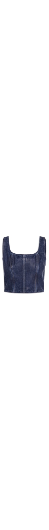 Top Feminino Jeans Resinado Azul