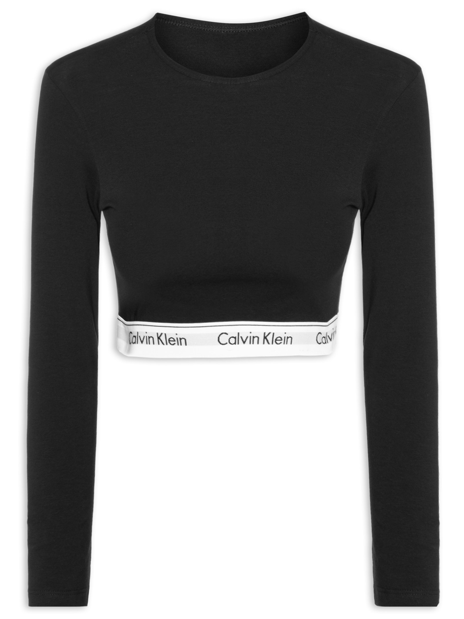 Top Feminino Manga Longa Modern Cotton Preto Calvin Klein Underwear