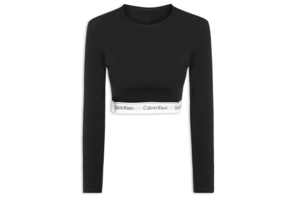 Top Feminino Manga Longa Modern Cotton - Preto
