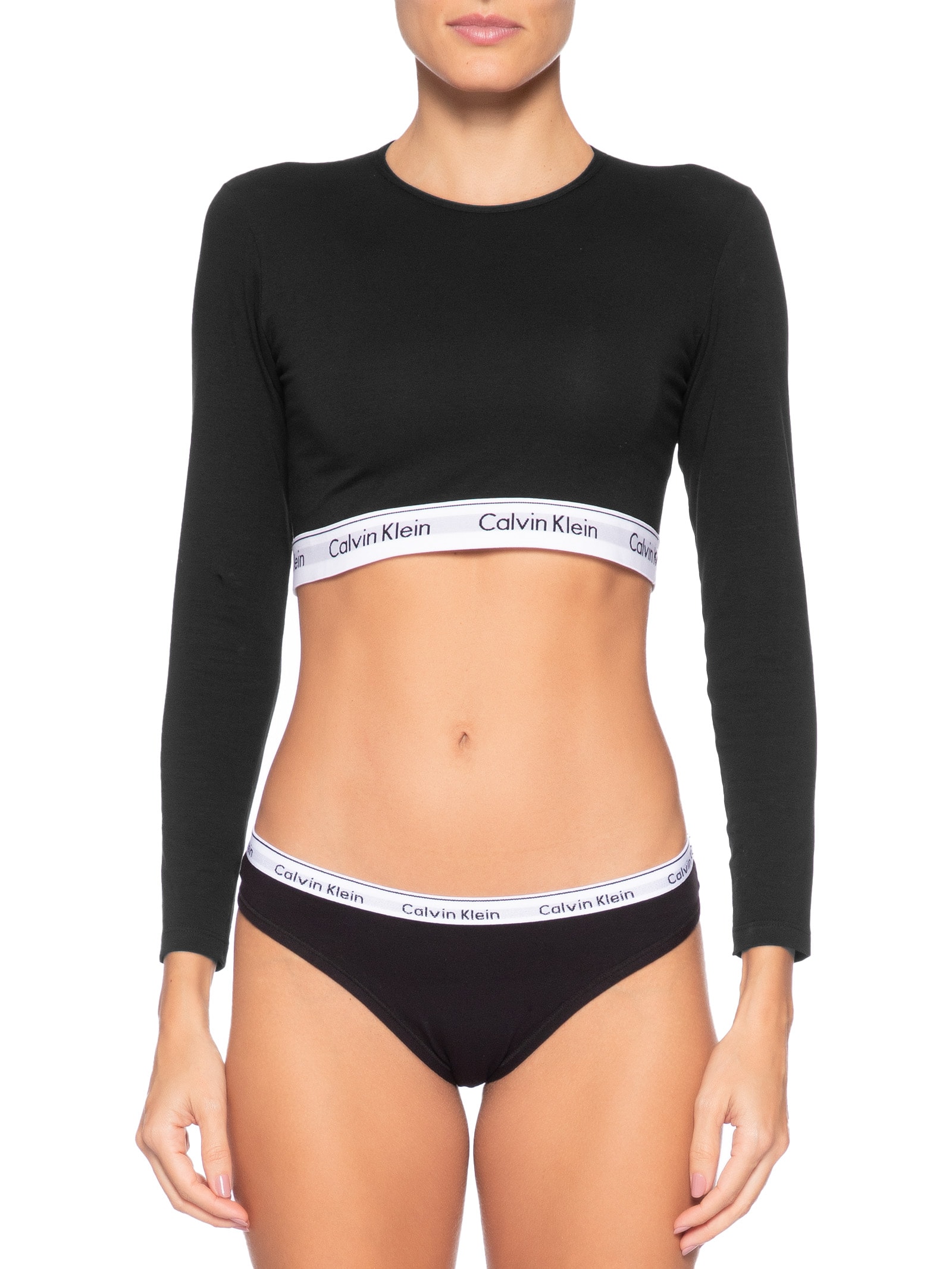 Top Feminino Manga Longa Modern Cotton Preto Calvin Klein Underwear