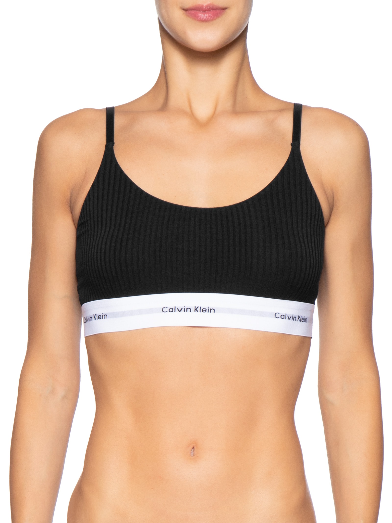 Top Feminino Modal Lace Modern Logo Preto Calvin Klein Underwear