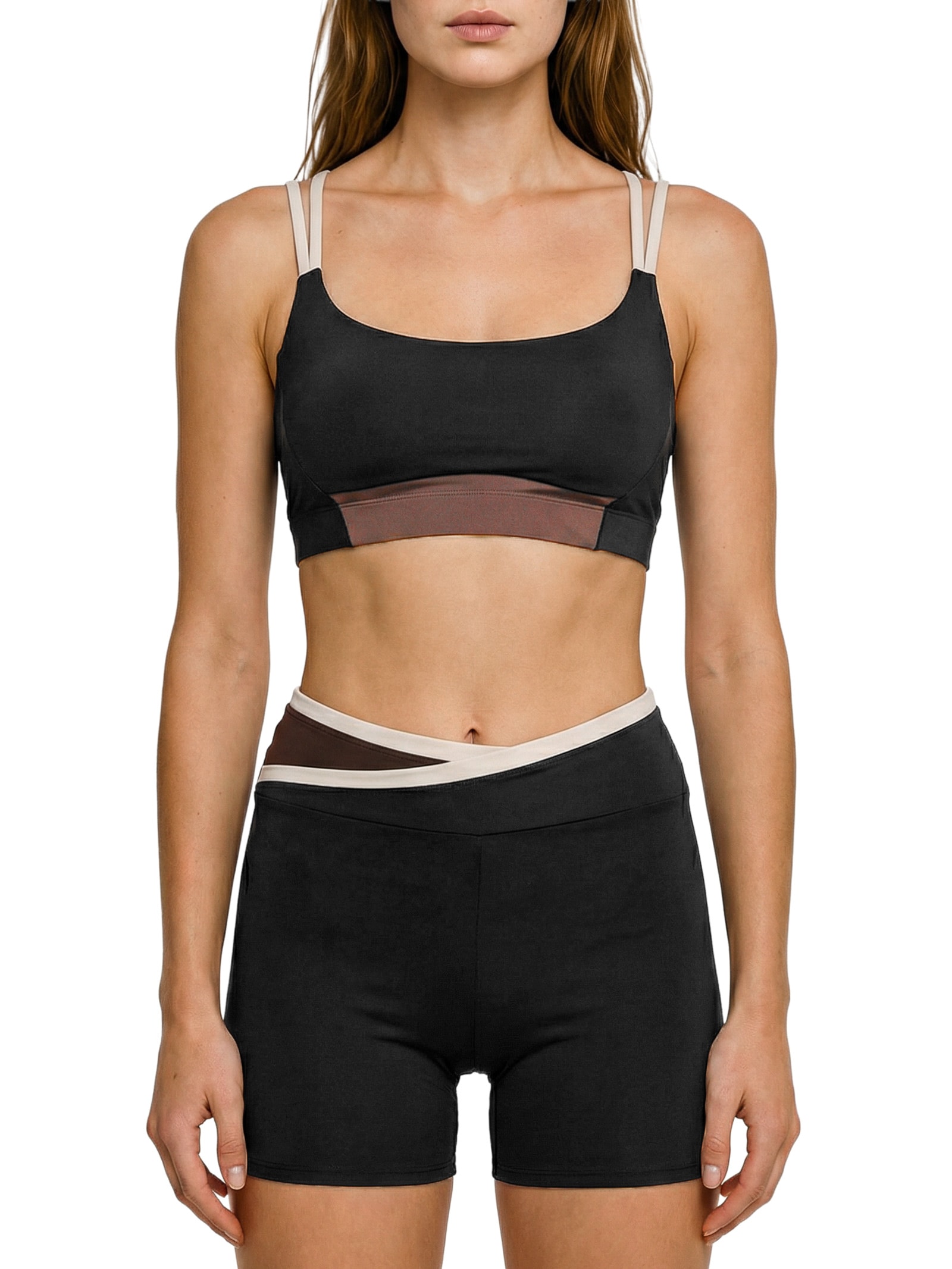 Top Feminino Nadador Liso Preto Body For Sure