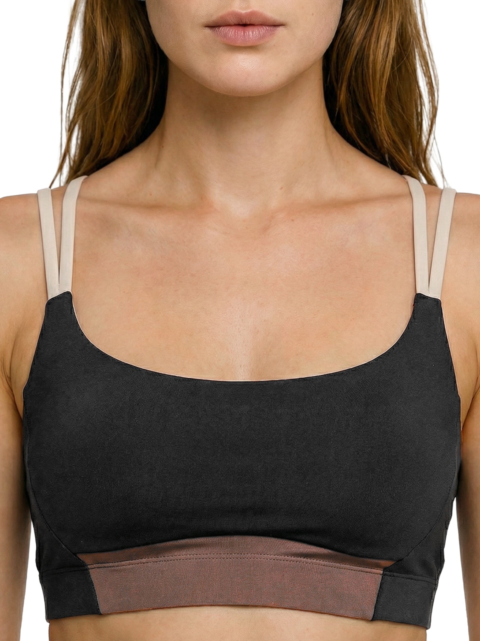 Top Feminino Nadador Liso Preto Body For Sure