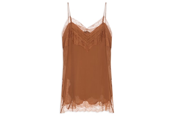 Top Feminino Painel Com Renda Biscoito – Marrom
