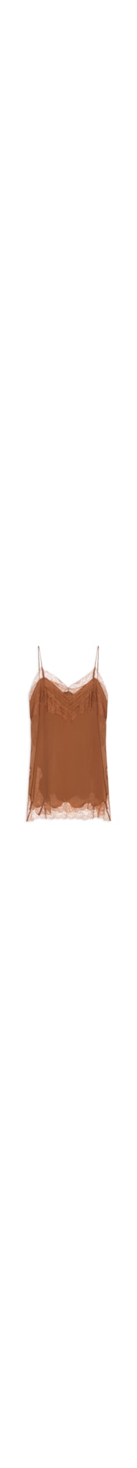 Top Feminino Painel Com Renda Biscoito – Marrom