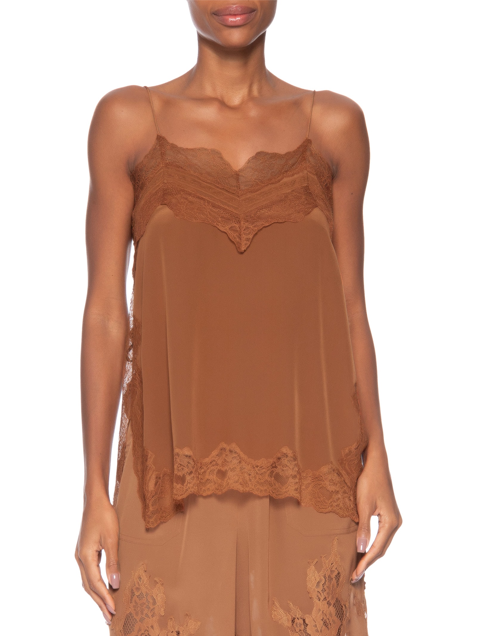 Top Feminino Painel Com Renda Biscoito – Marrom Animale