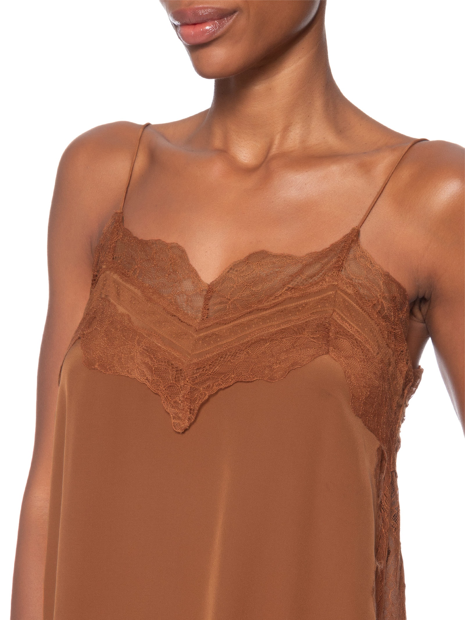 Top Feminino Painel Com Renda Biscoito – Marrom Animale