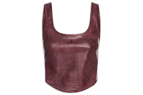 Top Feminino Pleather Corset - Marrom