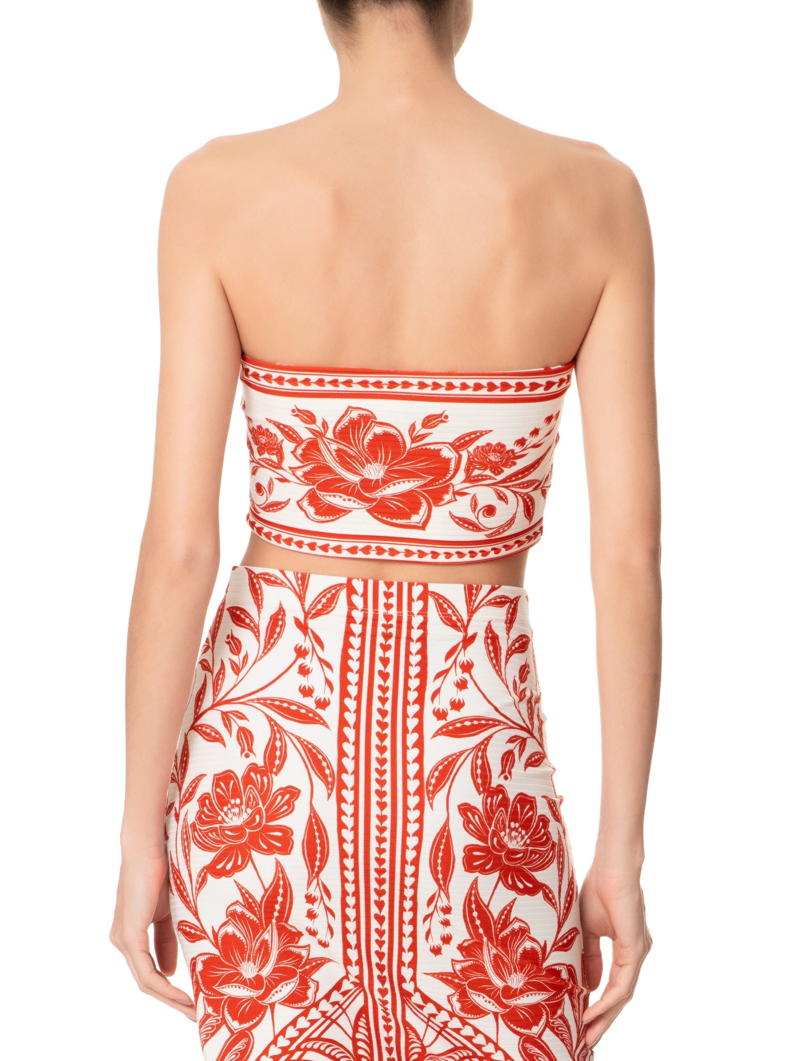 Top Feminino Reto Double Coqueiro de Flor Vermelho Farm