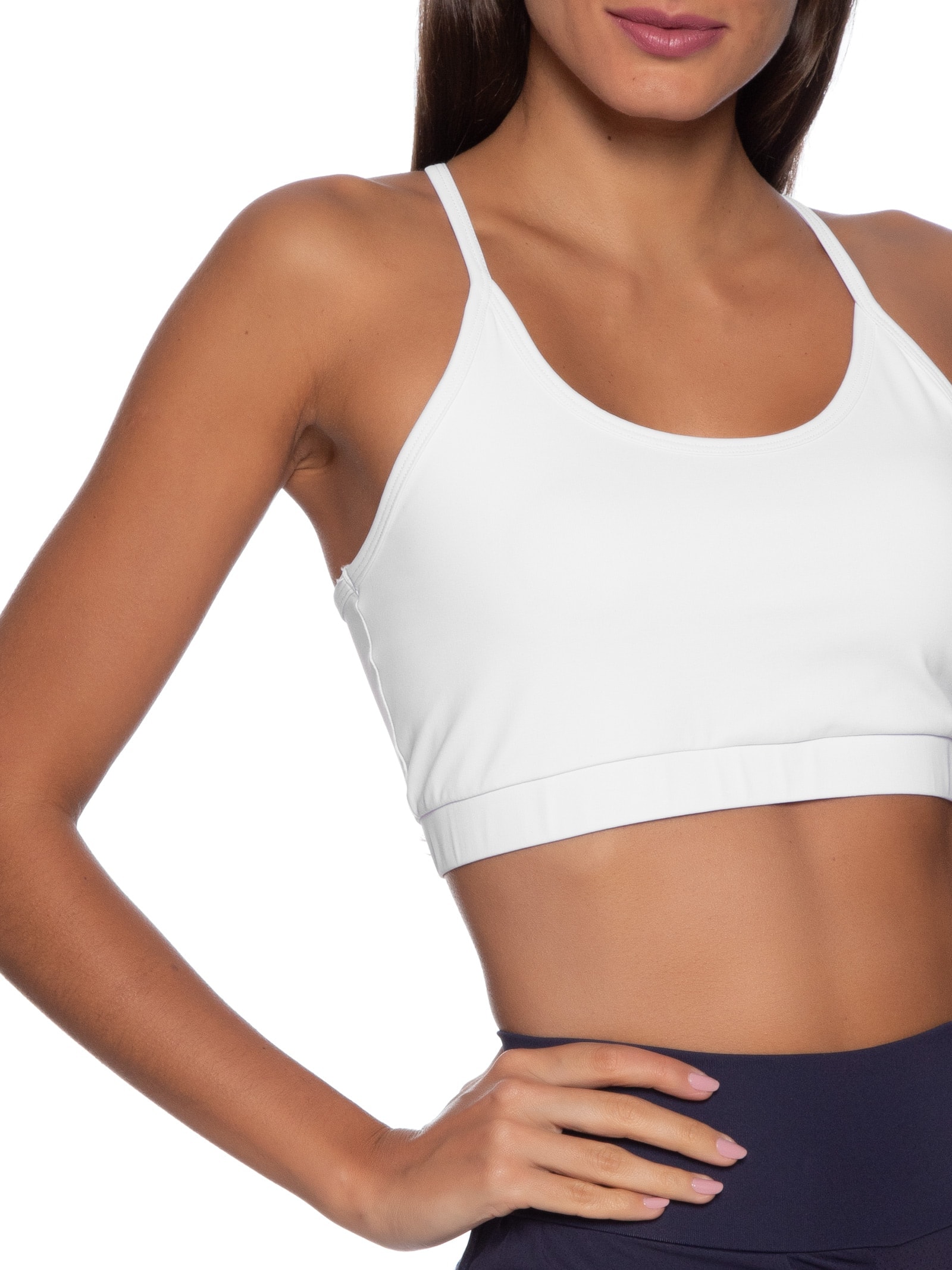 Top Feminino Reto Liso Branco Basiq