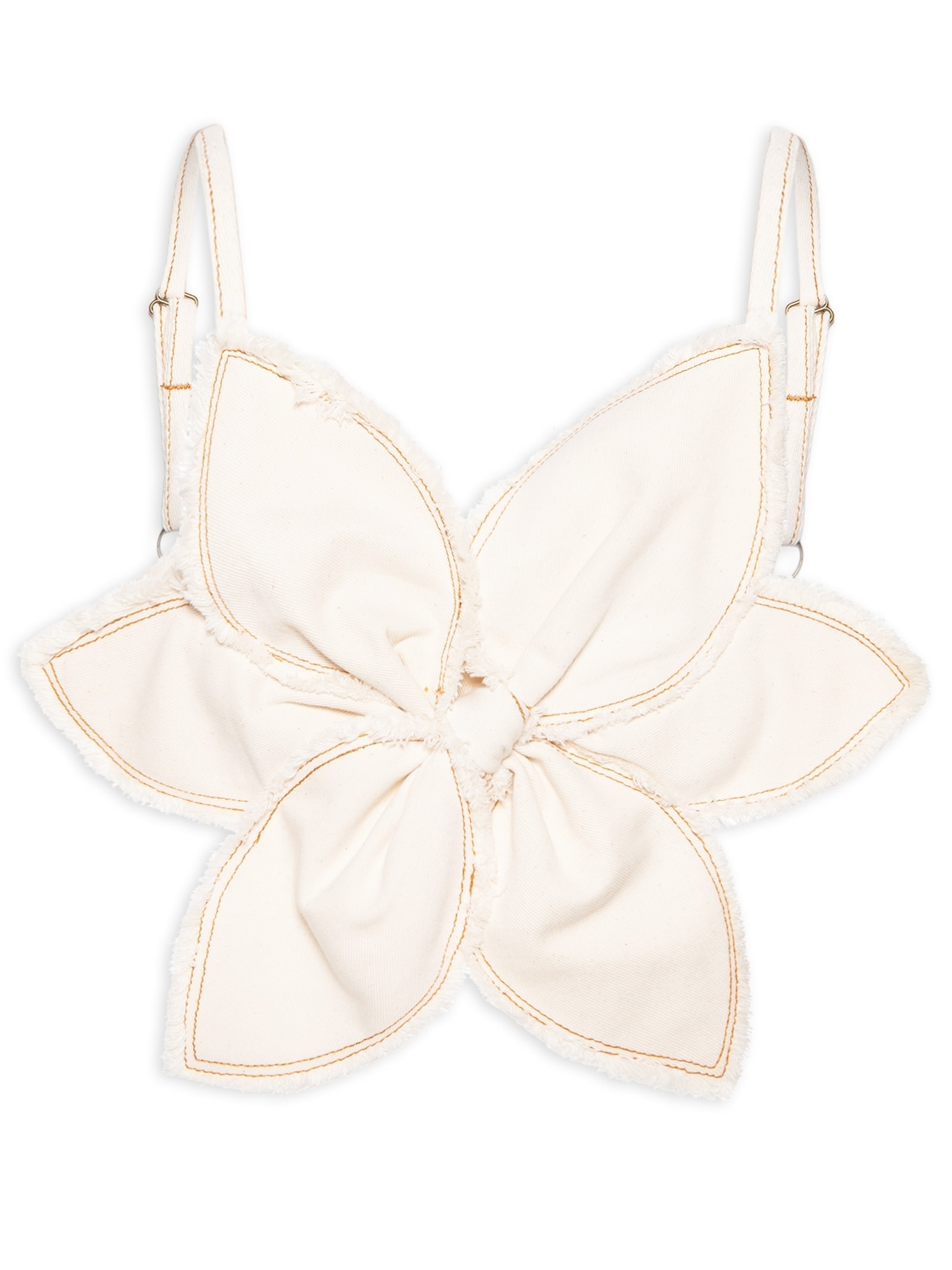 Farm - Top Feminino Sarja Flor White Jeans - Off White