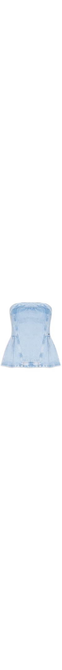 Top Feminino Sem Mangas Jeans - Azul