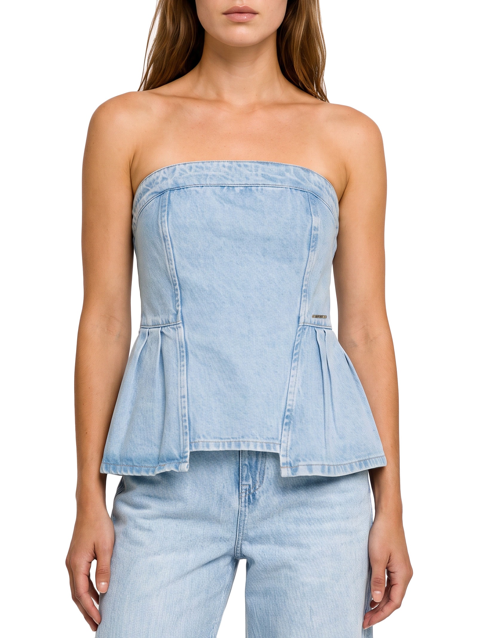 Top Feminino Sem Mangas Jeans Azul Lez A Lez