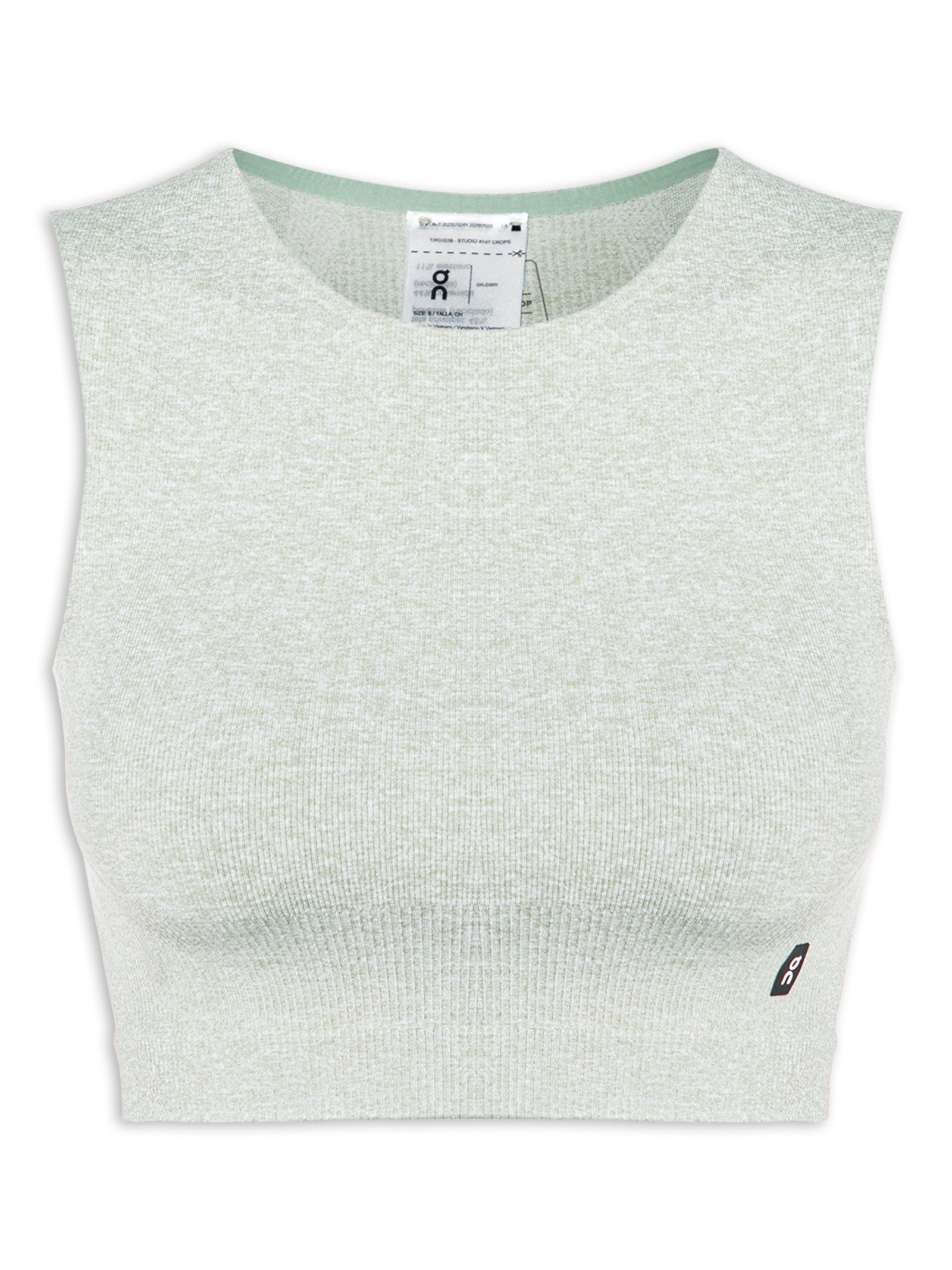 Top Feminino Studio Knit Crop Verde On Running