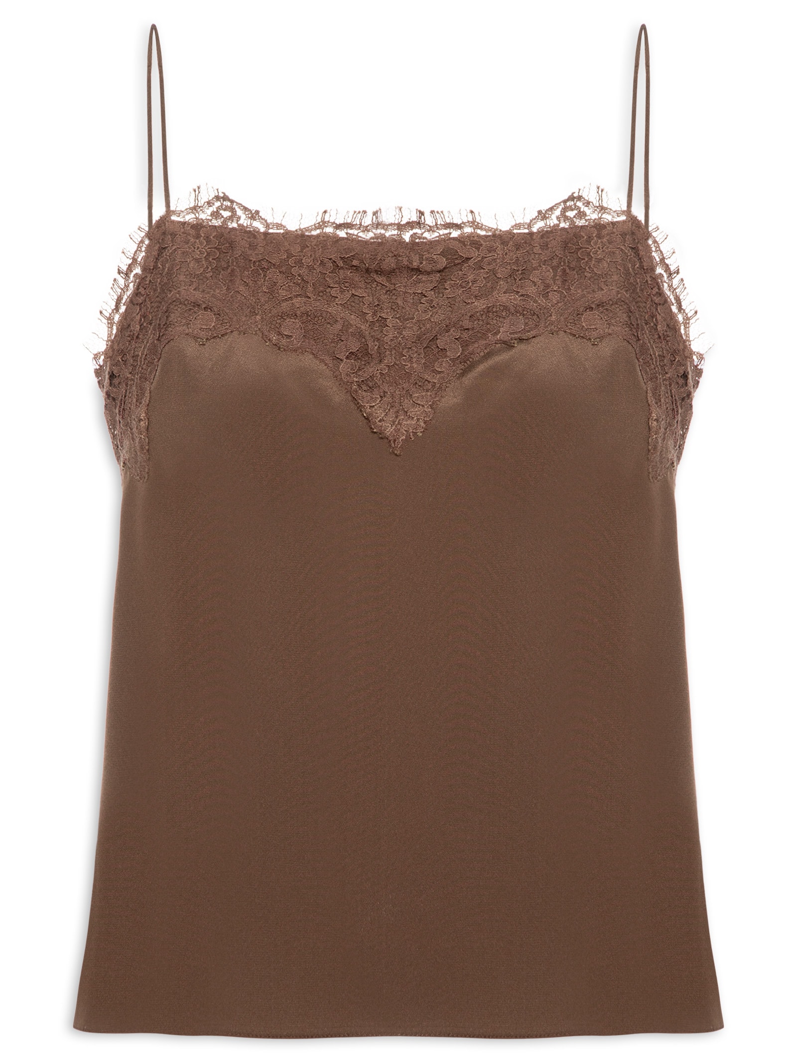 Top Feminino Tereza Decote Reto Castanha Marrom Animale