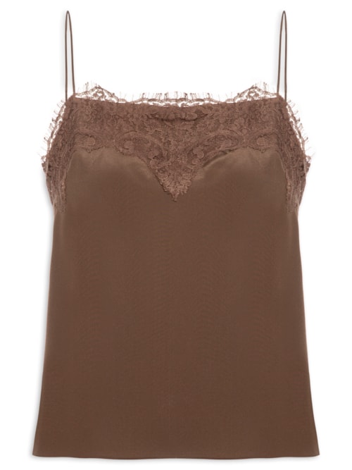 Top Feminino Tereza Decote Reto Castanha – Marrom
