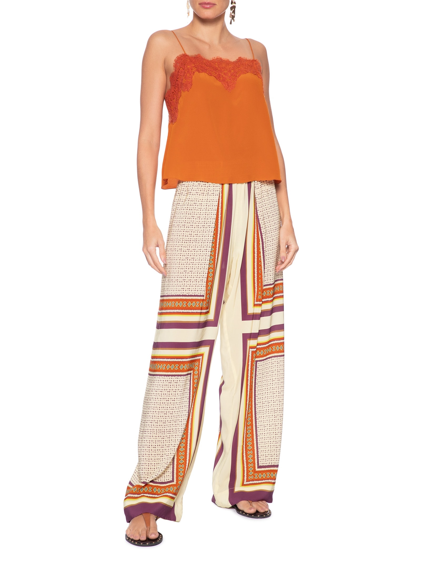 Top Feminino Tereza Decote Reto Mozart Laranja Animale