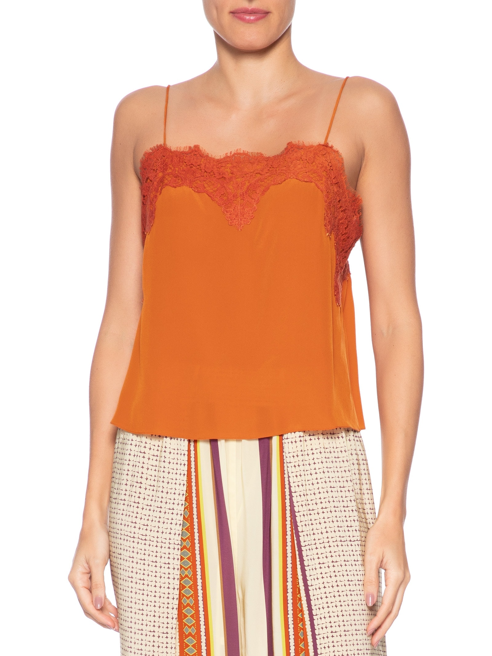 Top Feminino Tereza Decote Reto Mozart Laranja Animale