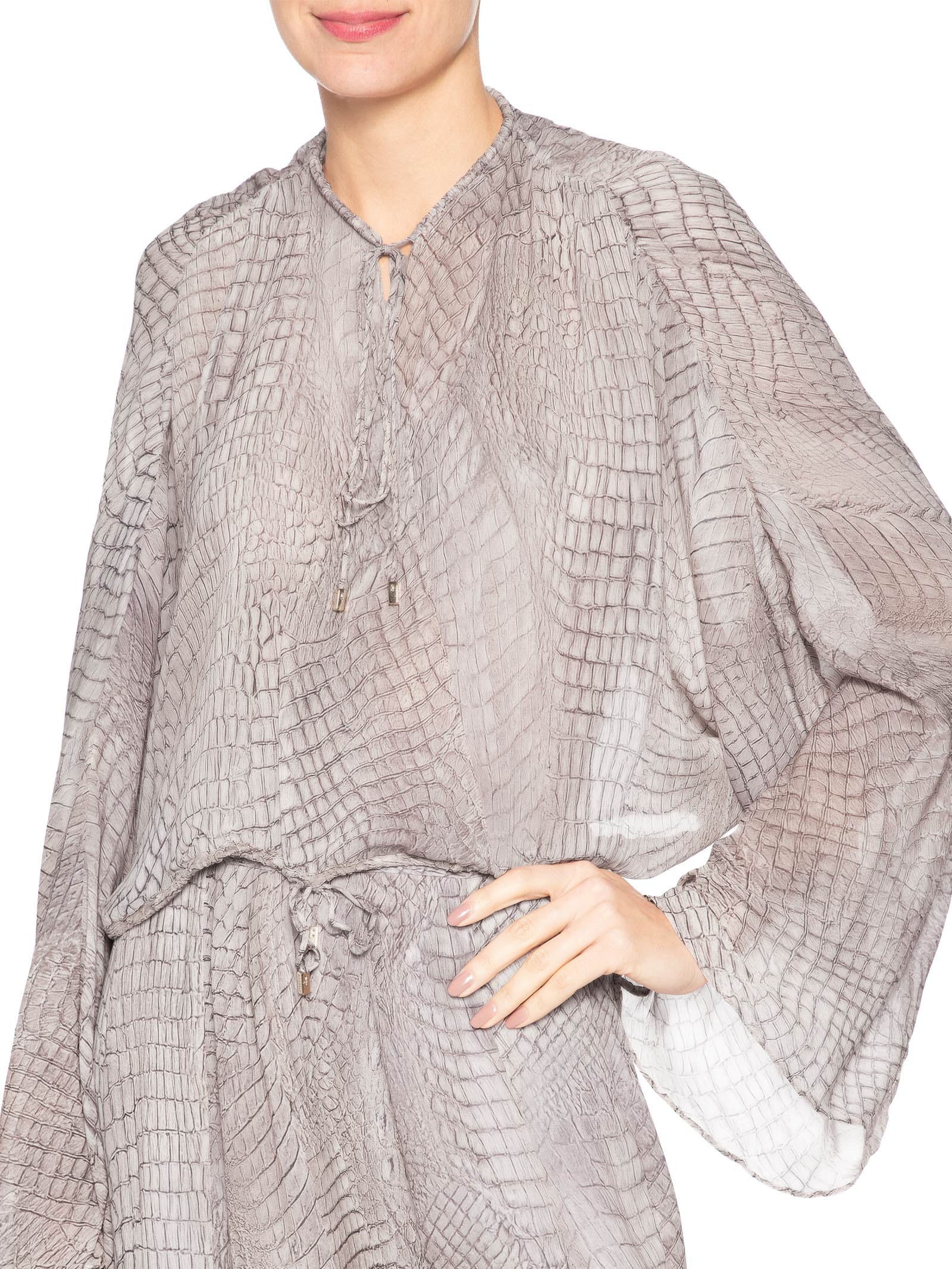 Top Feminino Transpasse Decotão Croco Rosa Animale