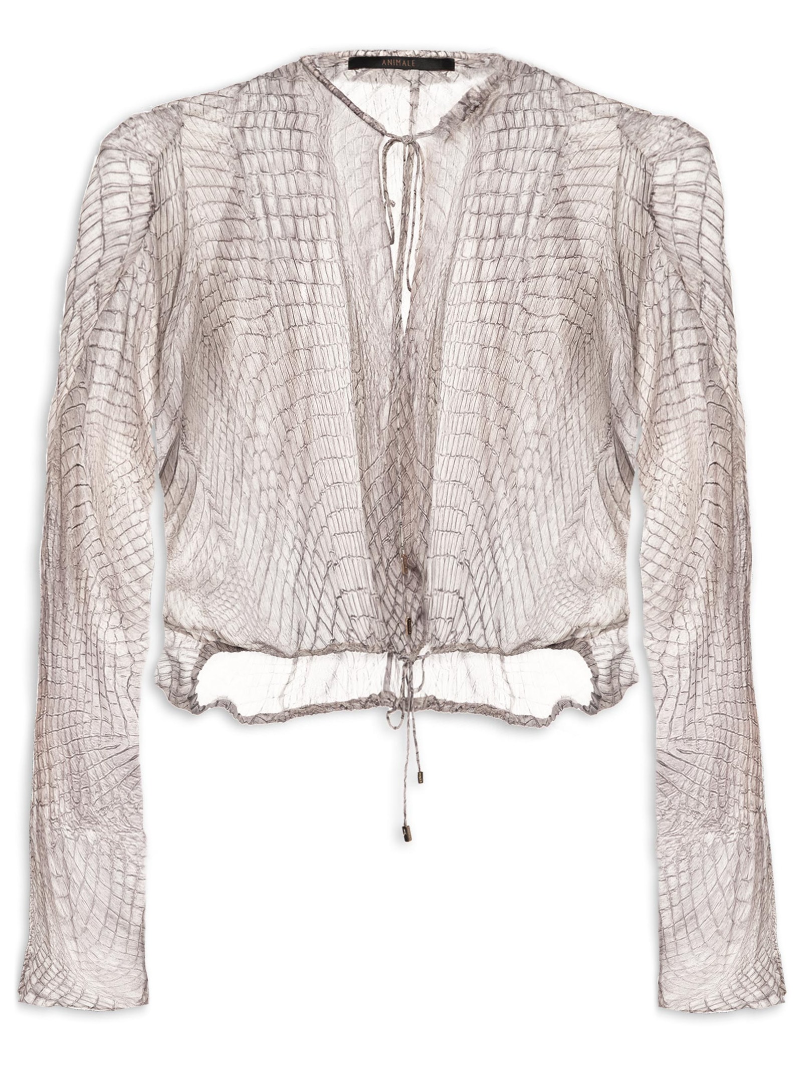 Top Feminino Transpasse Decotão Croco – Rosa Animale
