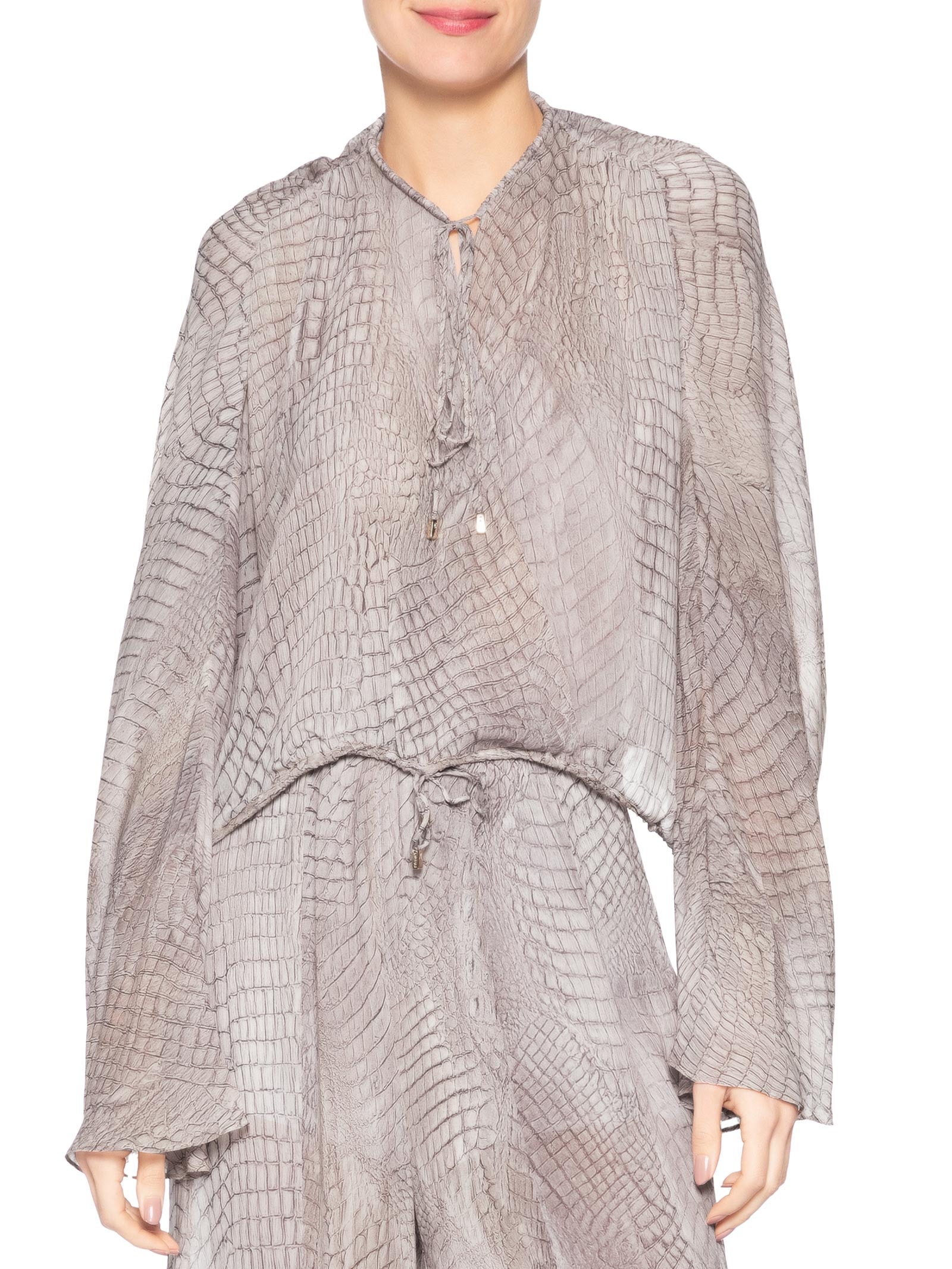 Top Feminino Transpasse Decotão Croco – Rosa Animale