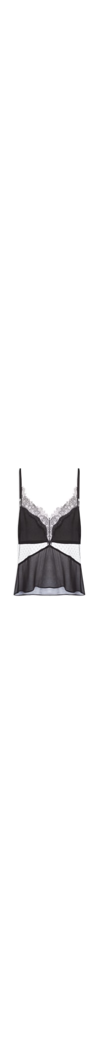 Top Feminino Tule E Renda - Preto