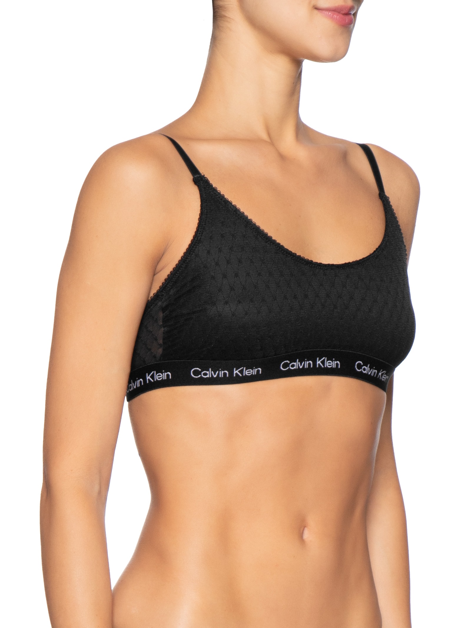 Top Feminino Tule Geométrico – Preto Calvin Klein Underwear