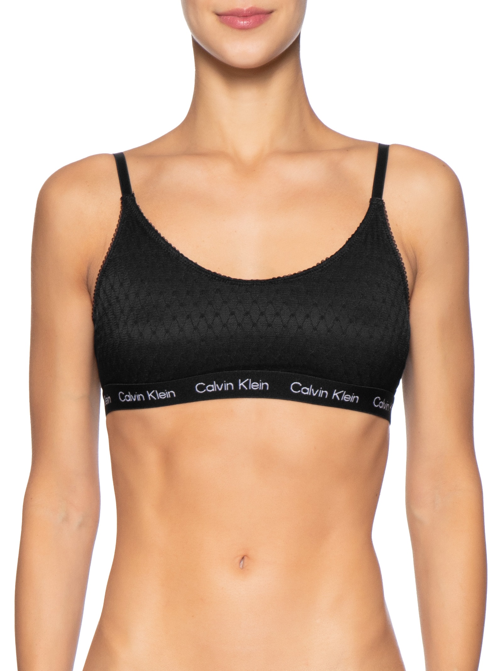 Top Feminino Tule Geométrico – Preto Calvin Klein Underwear