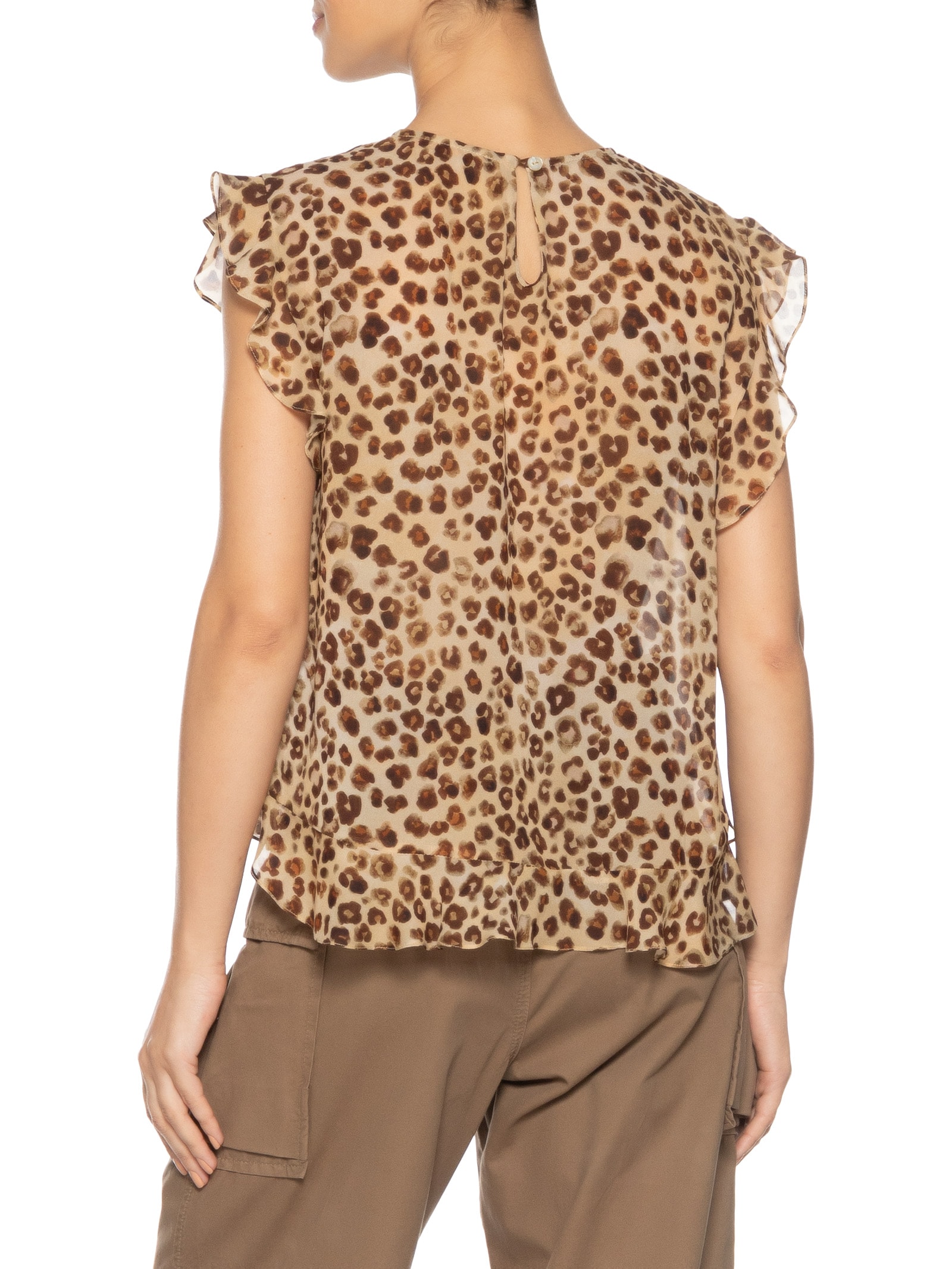 Top Feminino Wizzi Concha Marrom Animale