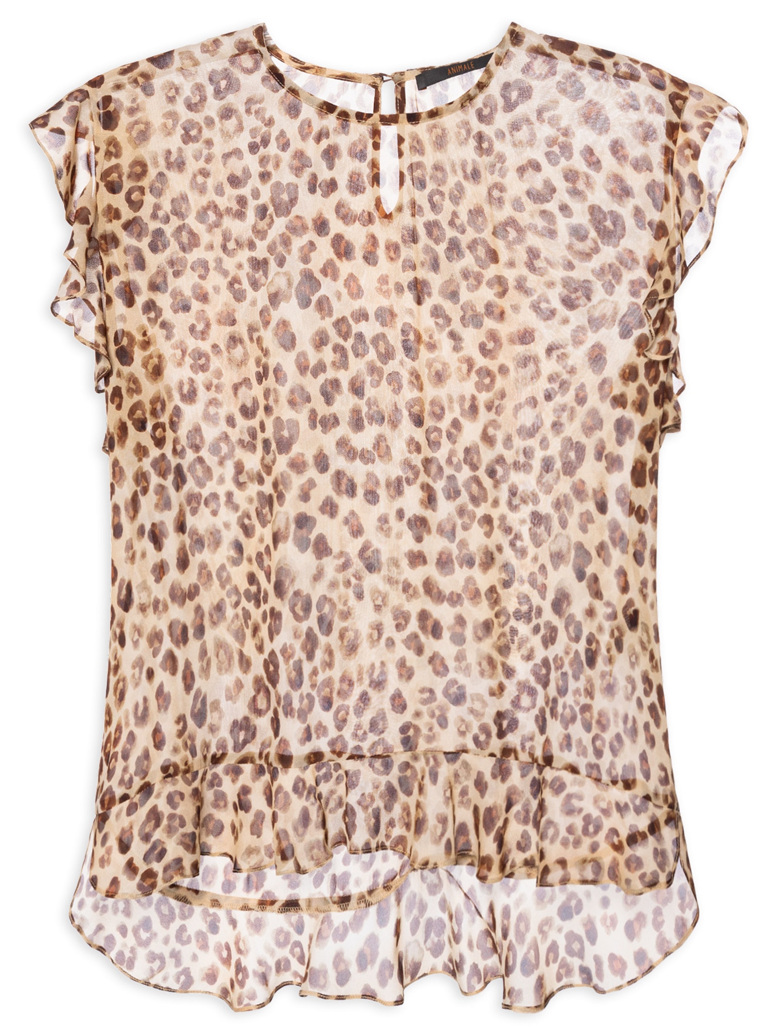 Top Feminino Wizzi Concha Marrom Animale