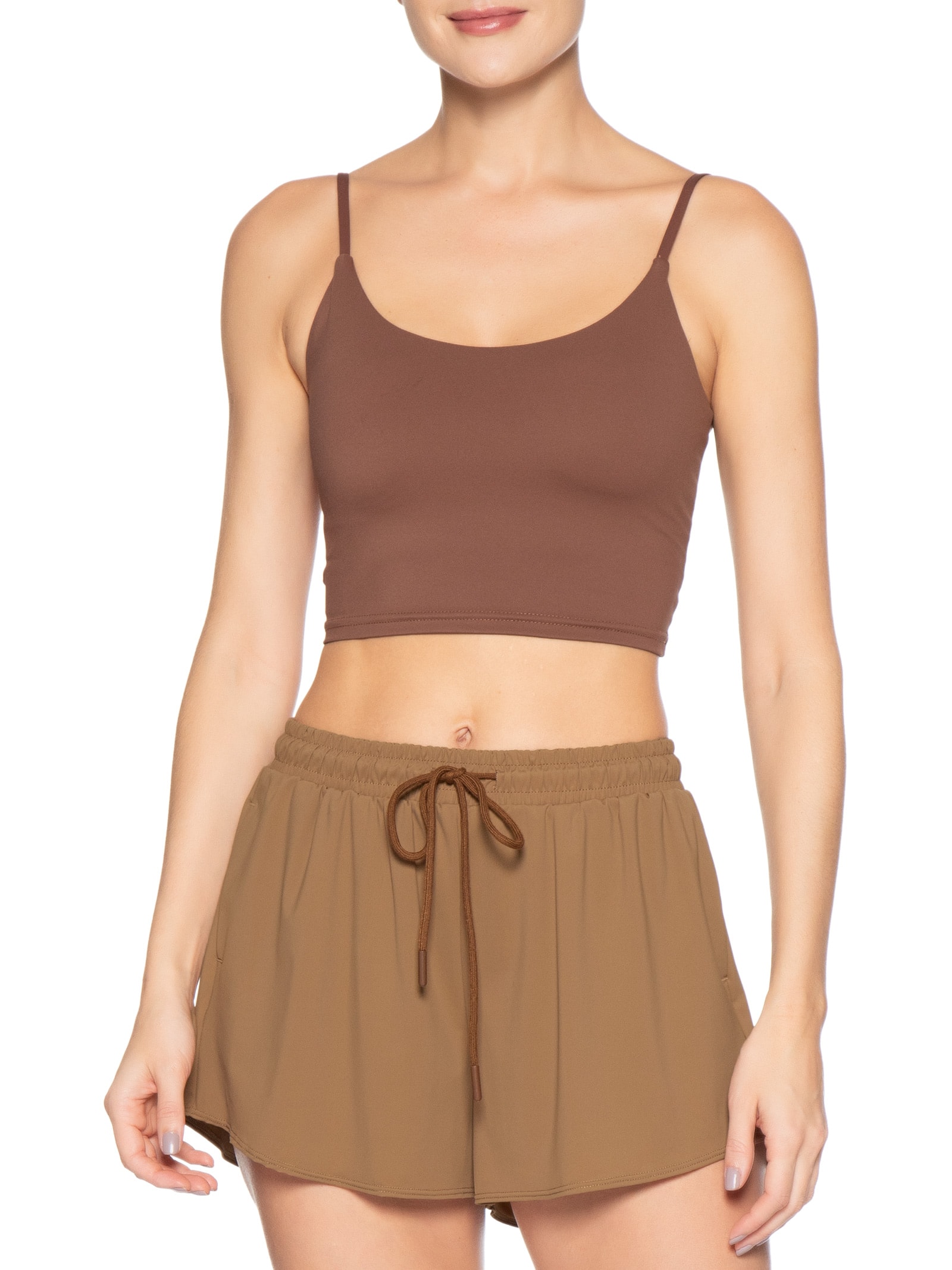 Top Fitness Alcinha Marrom Basiq