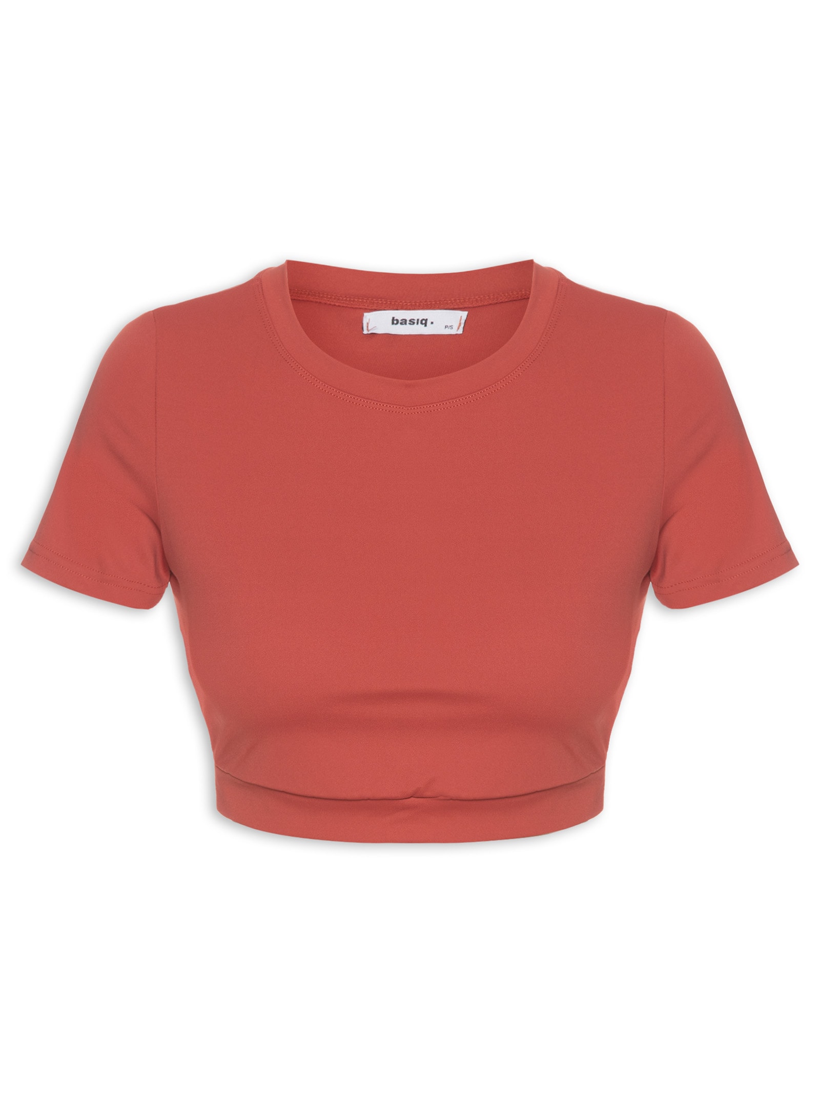 Top Fitness Manga Curta Laranja Basiq