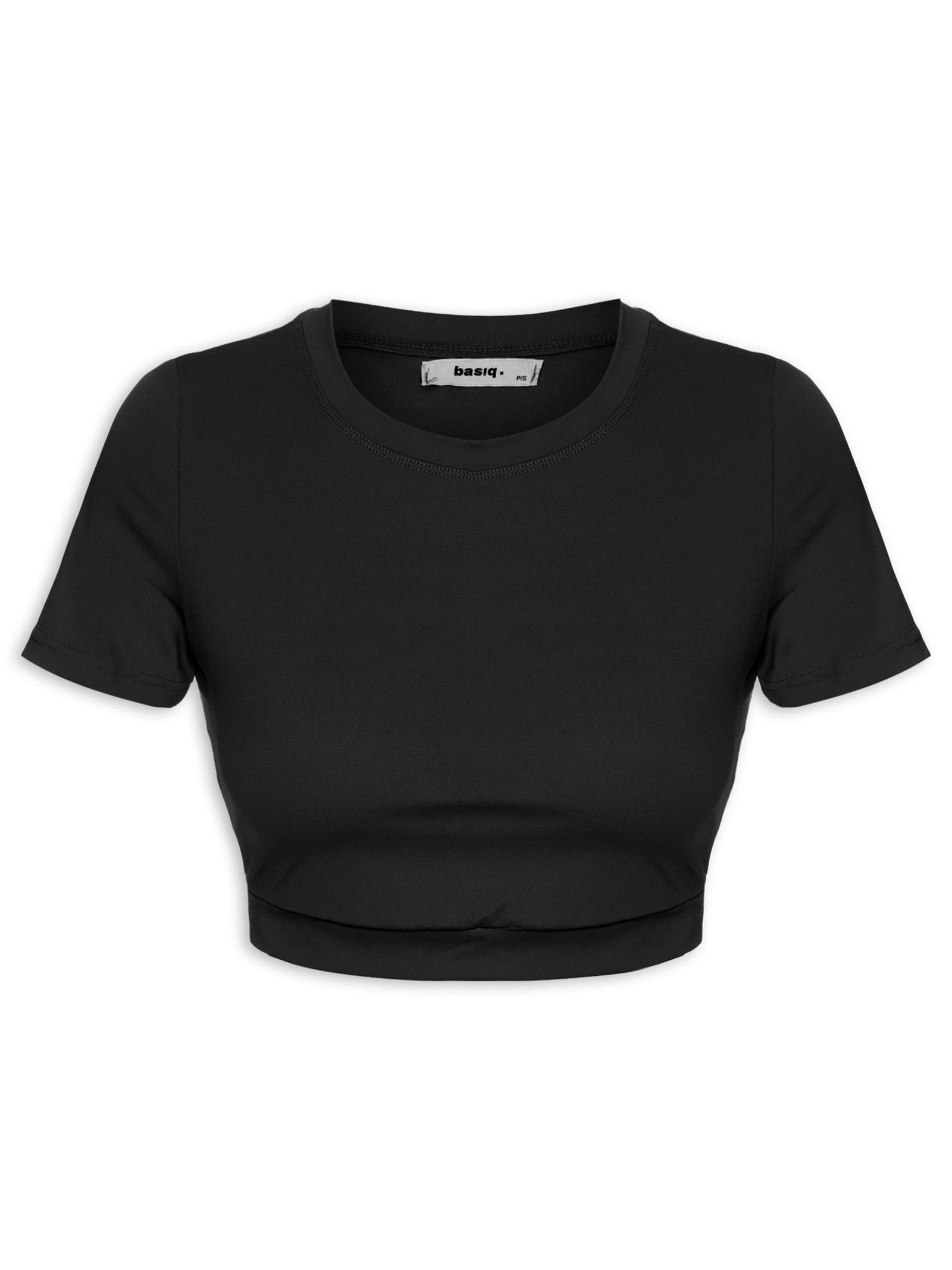 Top Fitness Manga Curta Preto Basiq
