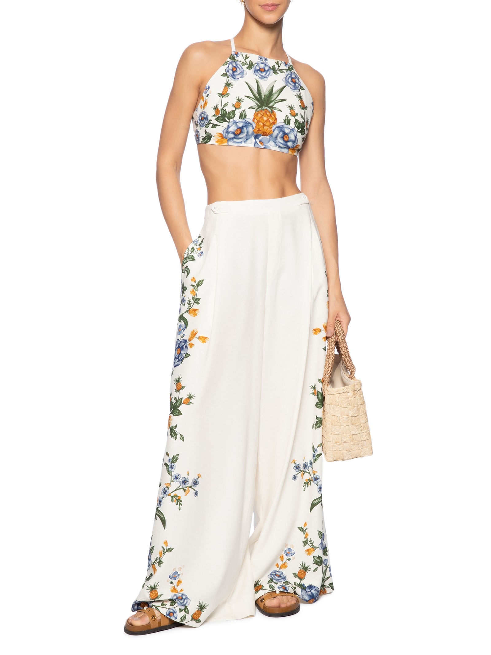 Top Floral Penelope Branco Farm