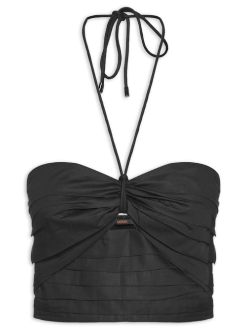 Top Franzido De Algodão – Preto