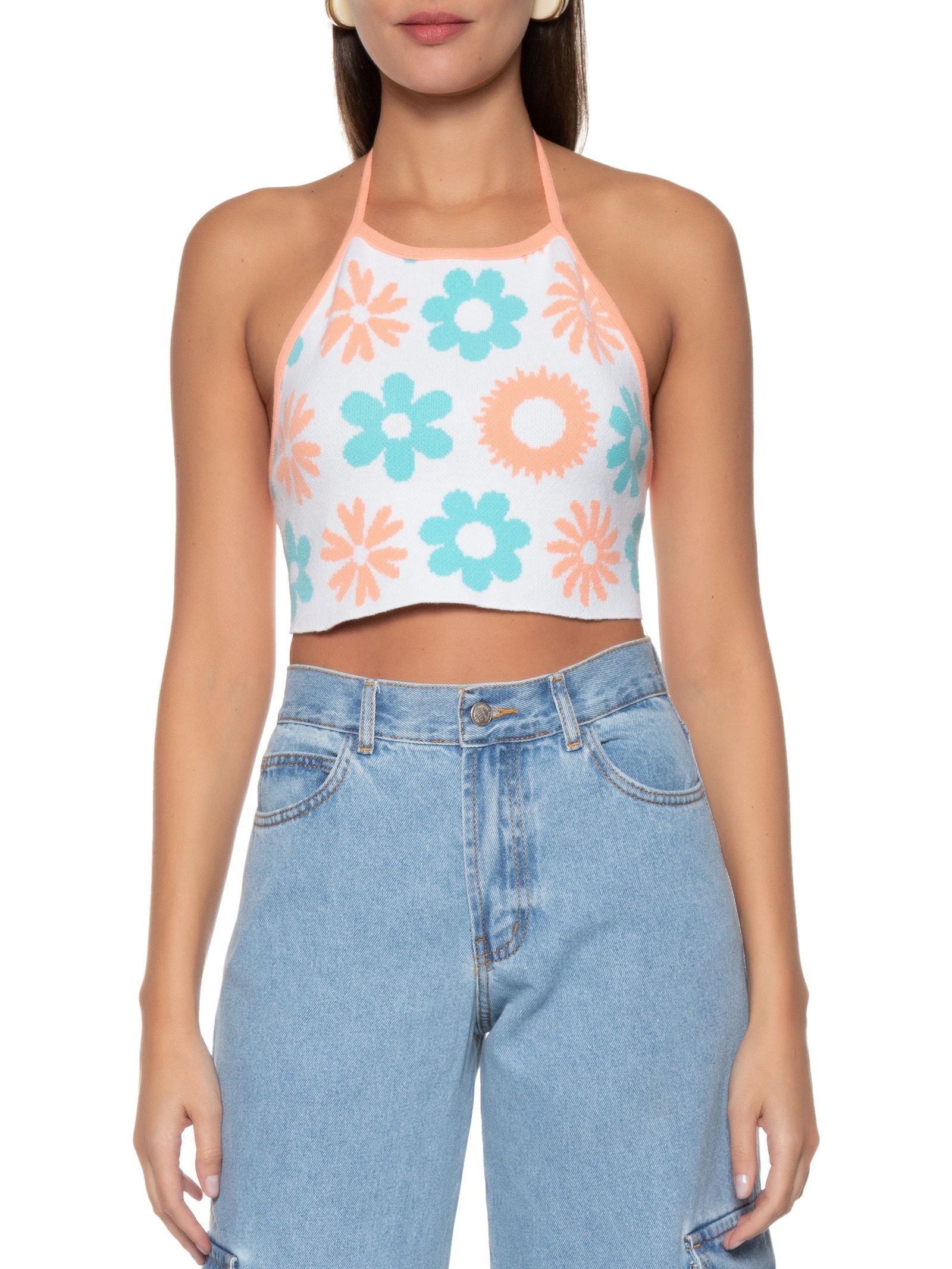 Top Frente Única Laranja Market 33