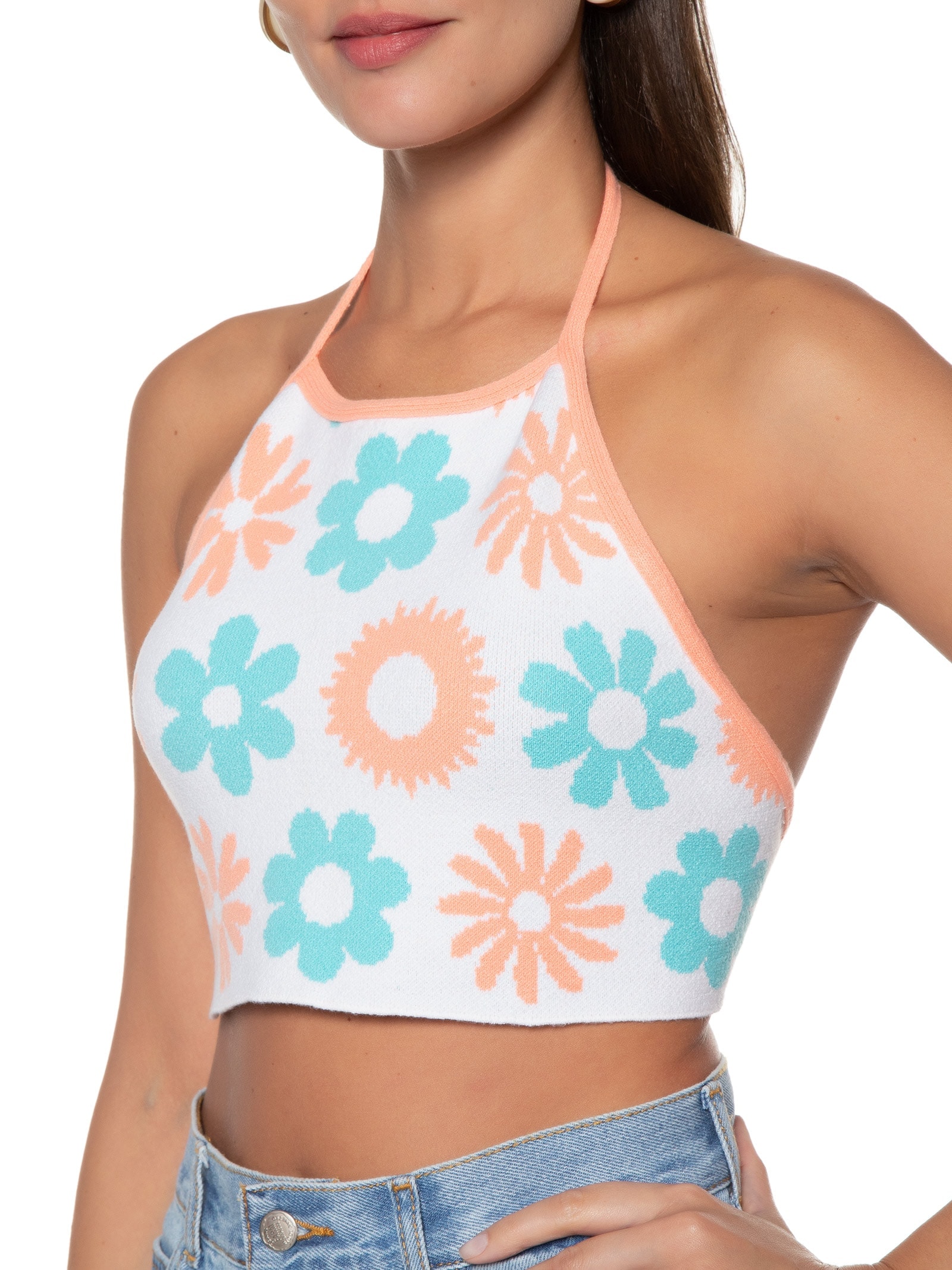 Top Frente Única Laranja Market 33