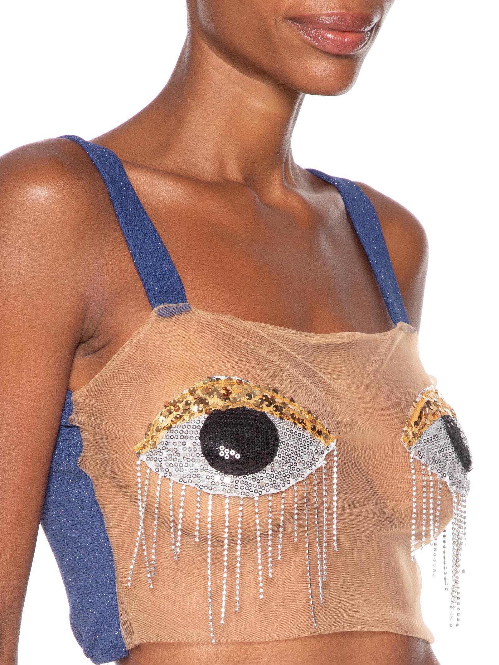 Top Gal Olhos Azul Carnavália